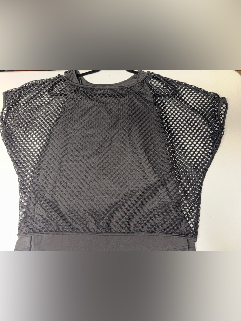 Black Mesh Short Sleeve Women’s Top